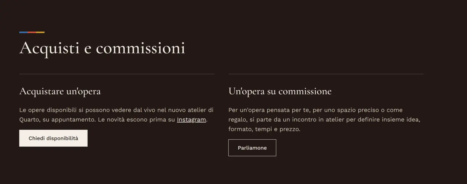 Sito di Ciro D'Alessio: sezione opere su commissione